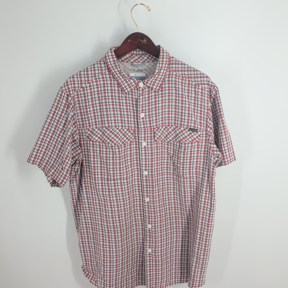 Columbia Omni Shade Sun Protection Plaid Classic Button-Up Shirt Multicolor L‎